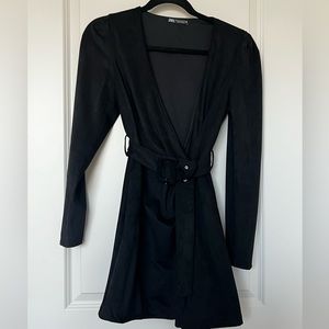 Zara Black Wrap Dress with Belt